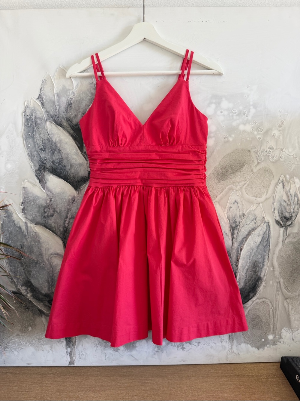 Red V-Neck Sundress with Double Straps